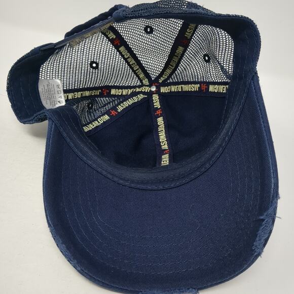 Jason Aldean The Only Way I Know Snapback Trucker Hat Blue One Size Embroidered - Picture 7 of 9